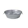 Dendesigns 3 gal Hot Dipped Steel Low Flat TubSilver DE1232782